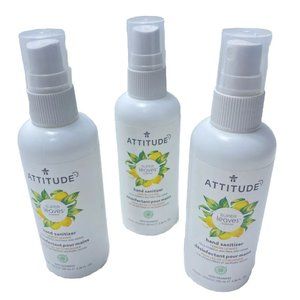 Attitude Vegan Lemon Leaves Hand Cleaner Spray 3pc Sanitizer Spray Set 100ml New